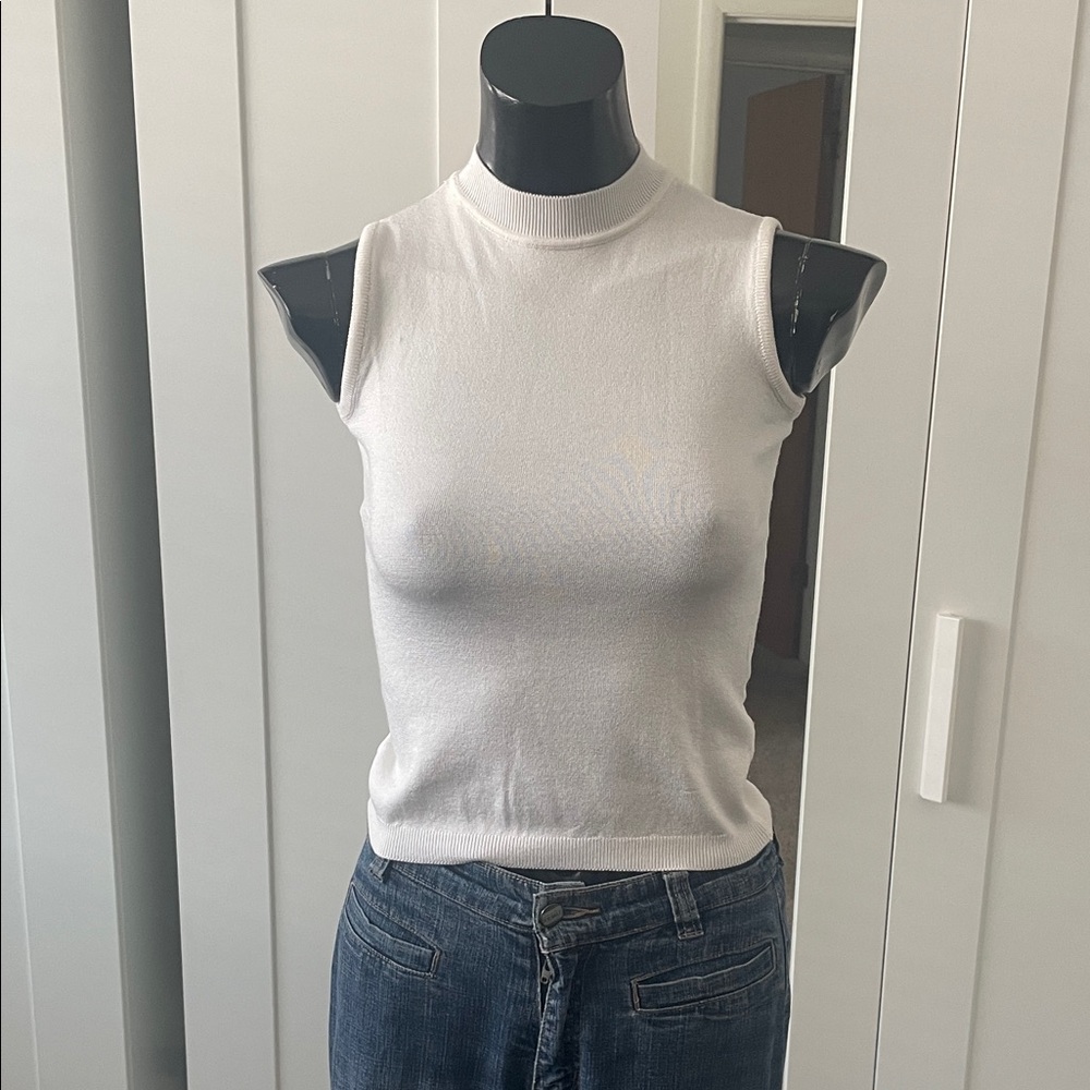 Sleeveless White Top